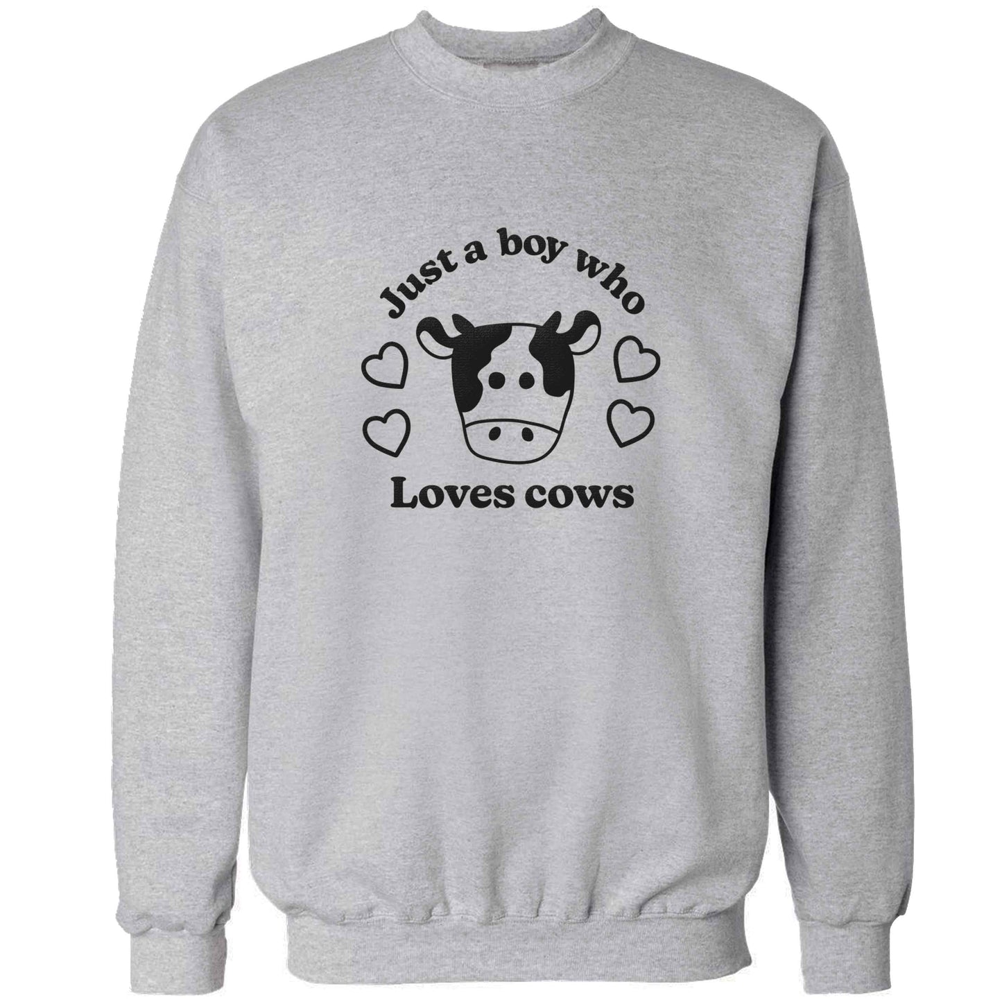 Just a boy who loves cows adult's unisex grey sweater 2XL