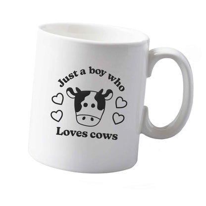 10 oz Just a boy who loves cows ceramic mug  both sides