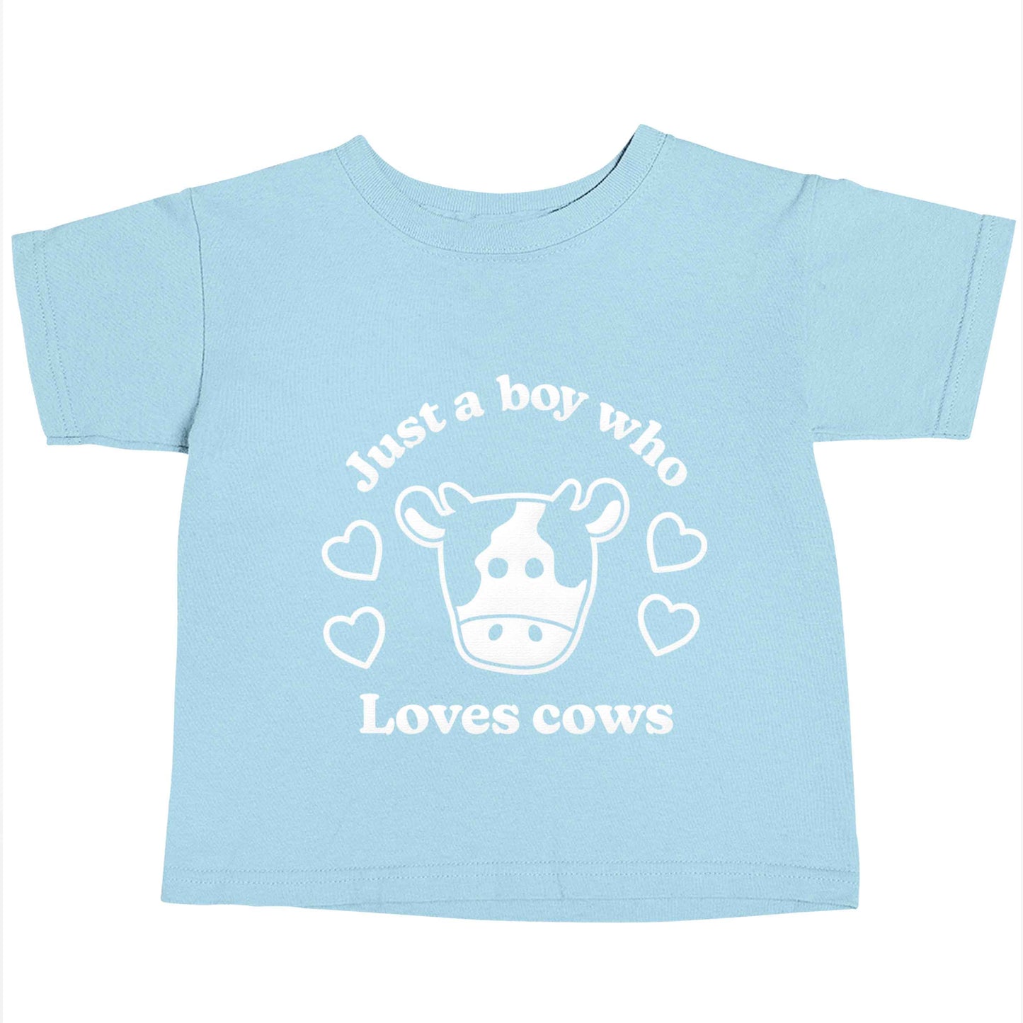 Just a boy who loves cows Children's light blue Tshirt 12-13 Years
