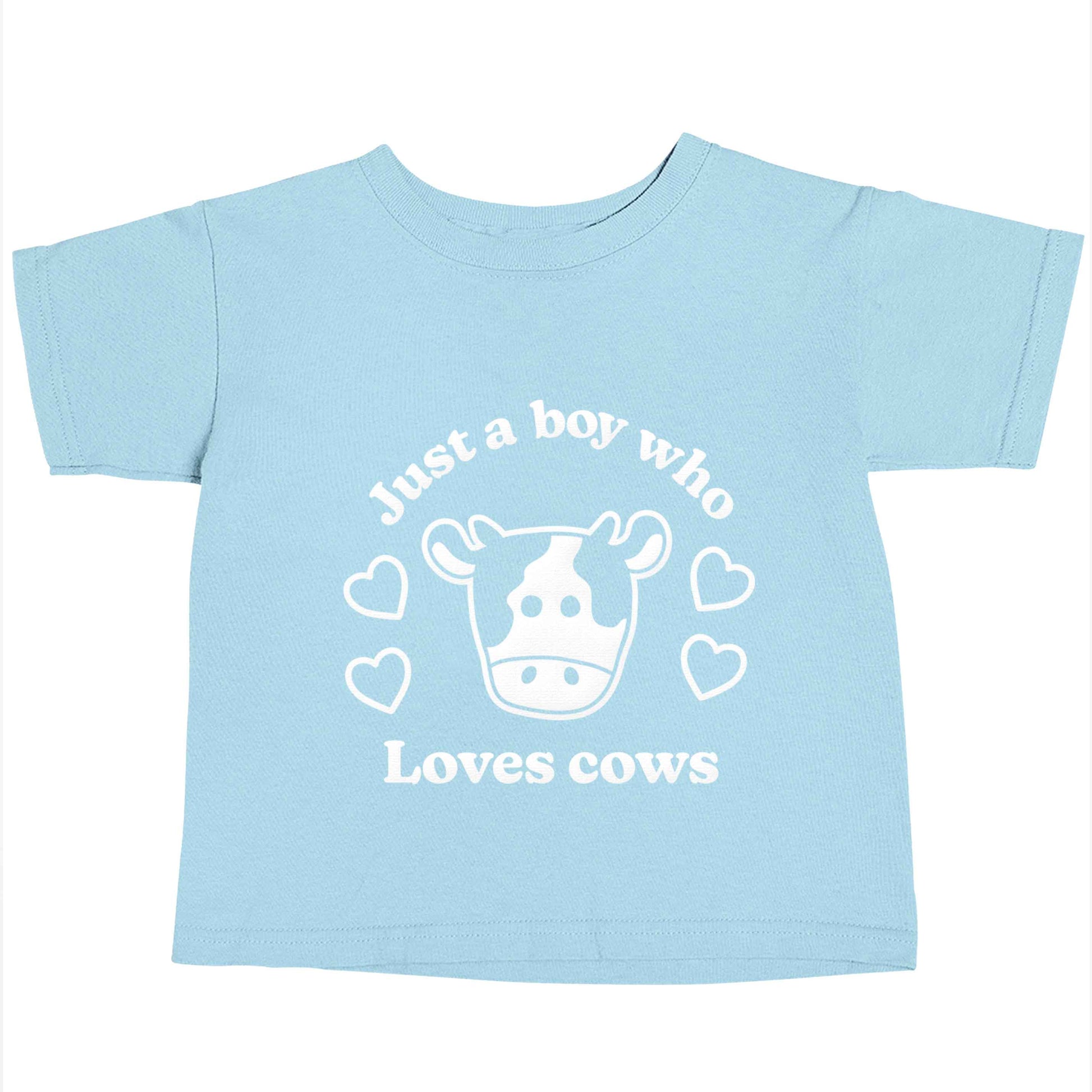 Just a boy who loves cows Children's light blue Tshirt 12-13 Years