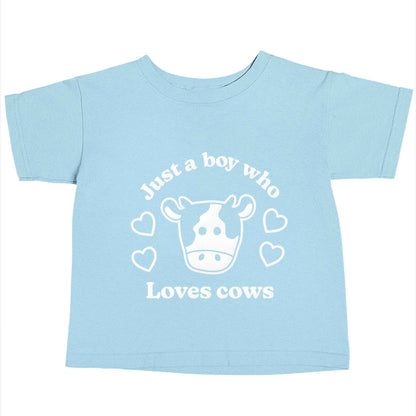 Just a boy who loves cows Children's light blue Tshirt 12-13 Years
