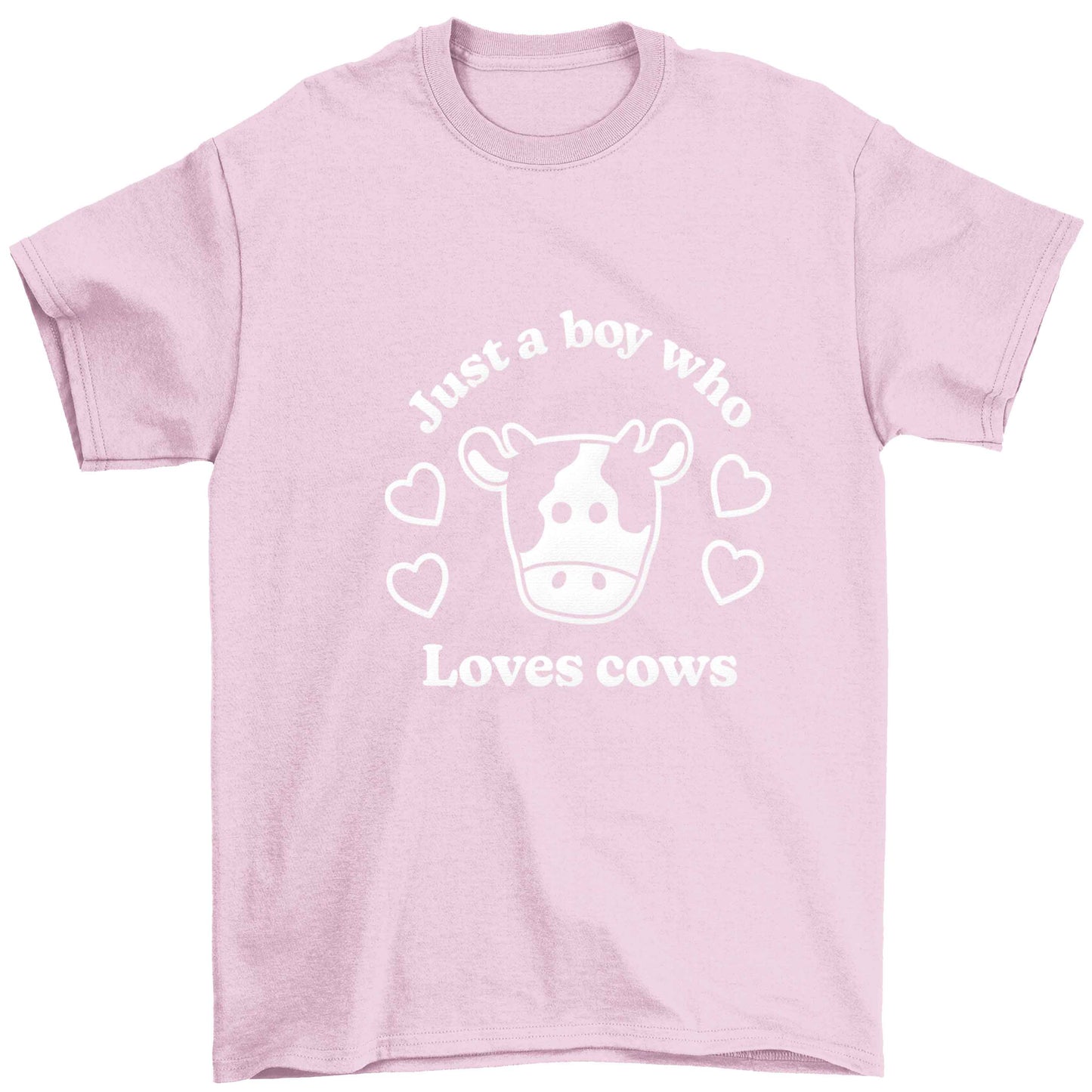 Just a boy who loves cows Children's light pink Tshirt 12-13 Years