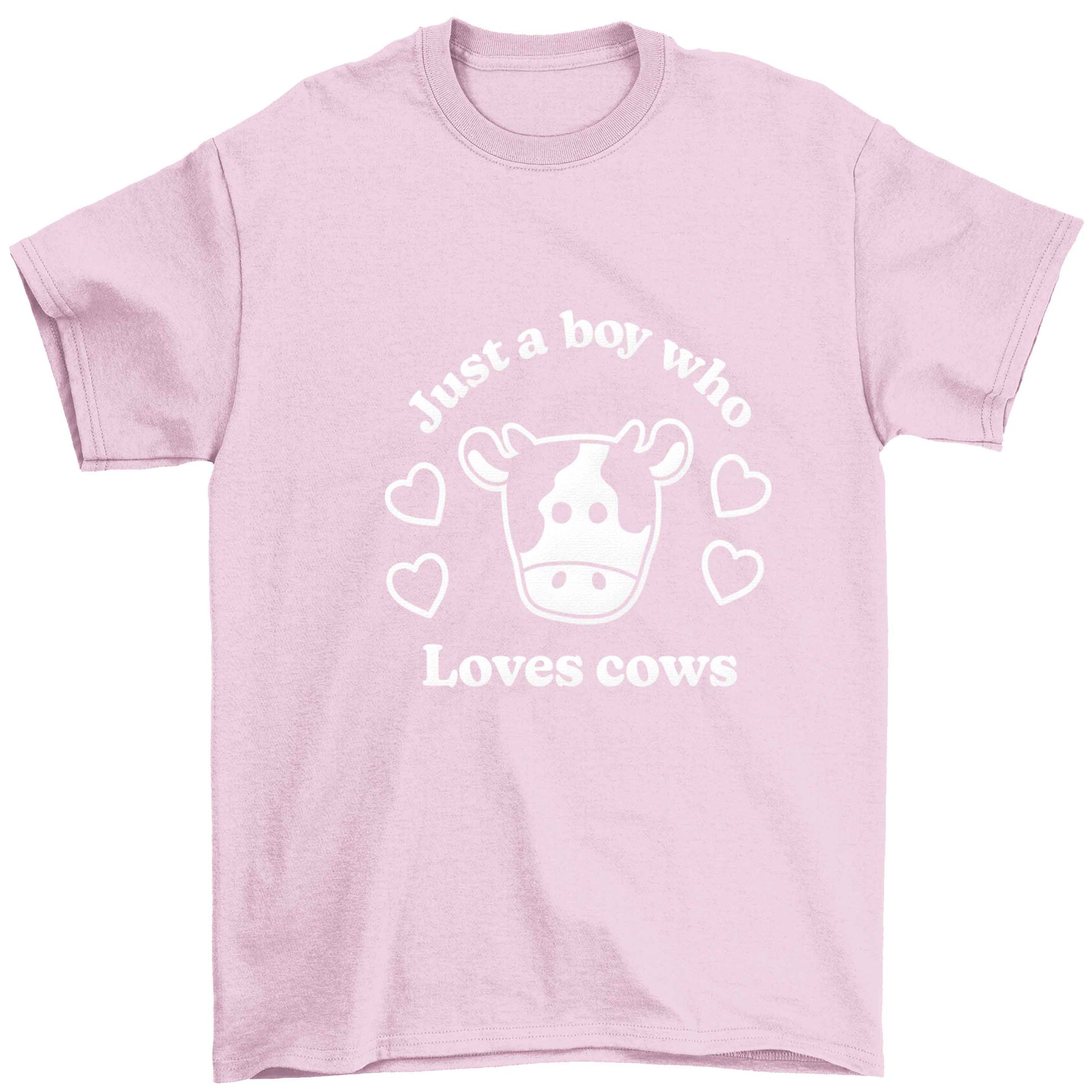 Just a boy who loves cows Children's light pink Tshirt 12-13 Years