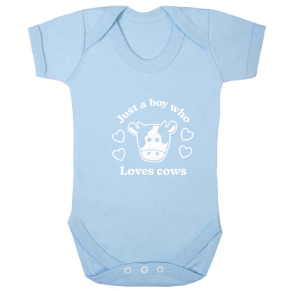Just a boy who loves cows baby bodysuit pale blue 18-24 months
