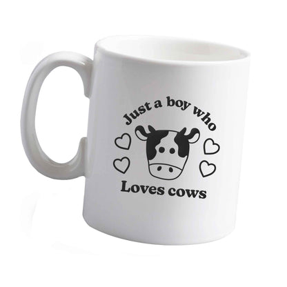 10 oz Just a boy who loves cows ceramic mug left sided