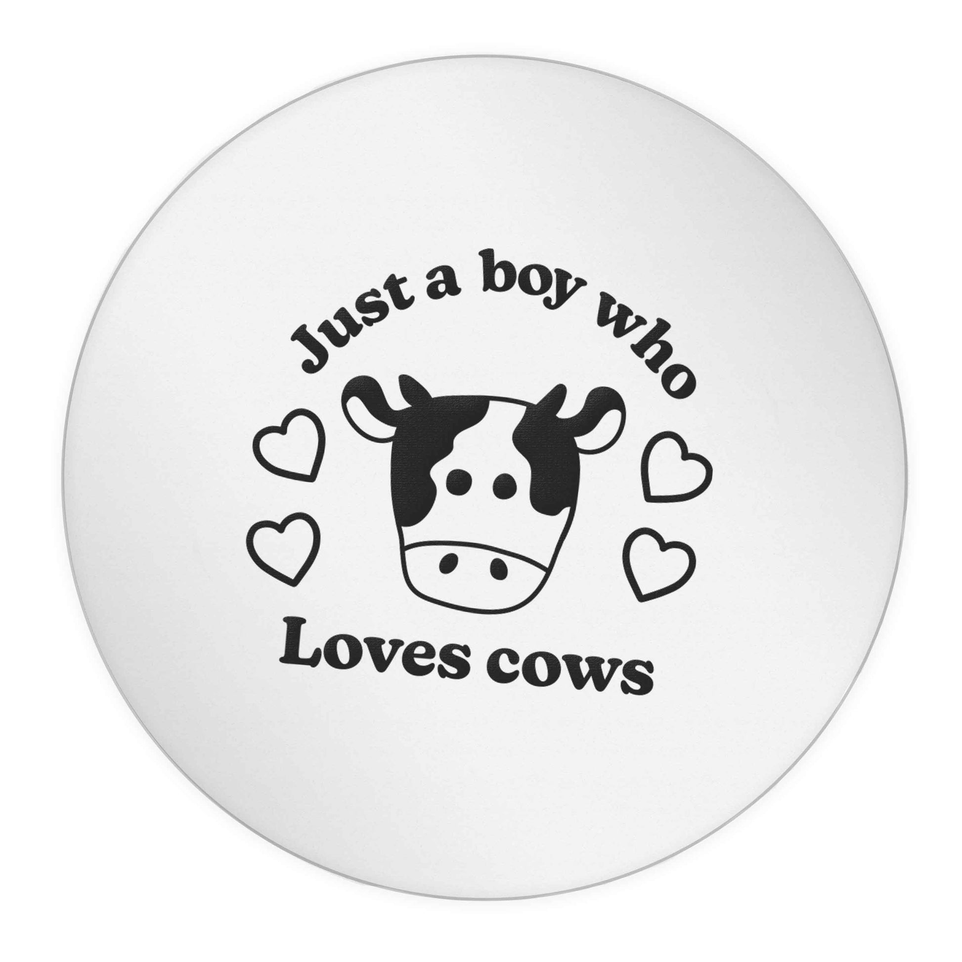 Just a boy who loves cows 24 @ 45mm matt circle stickers