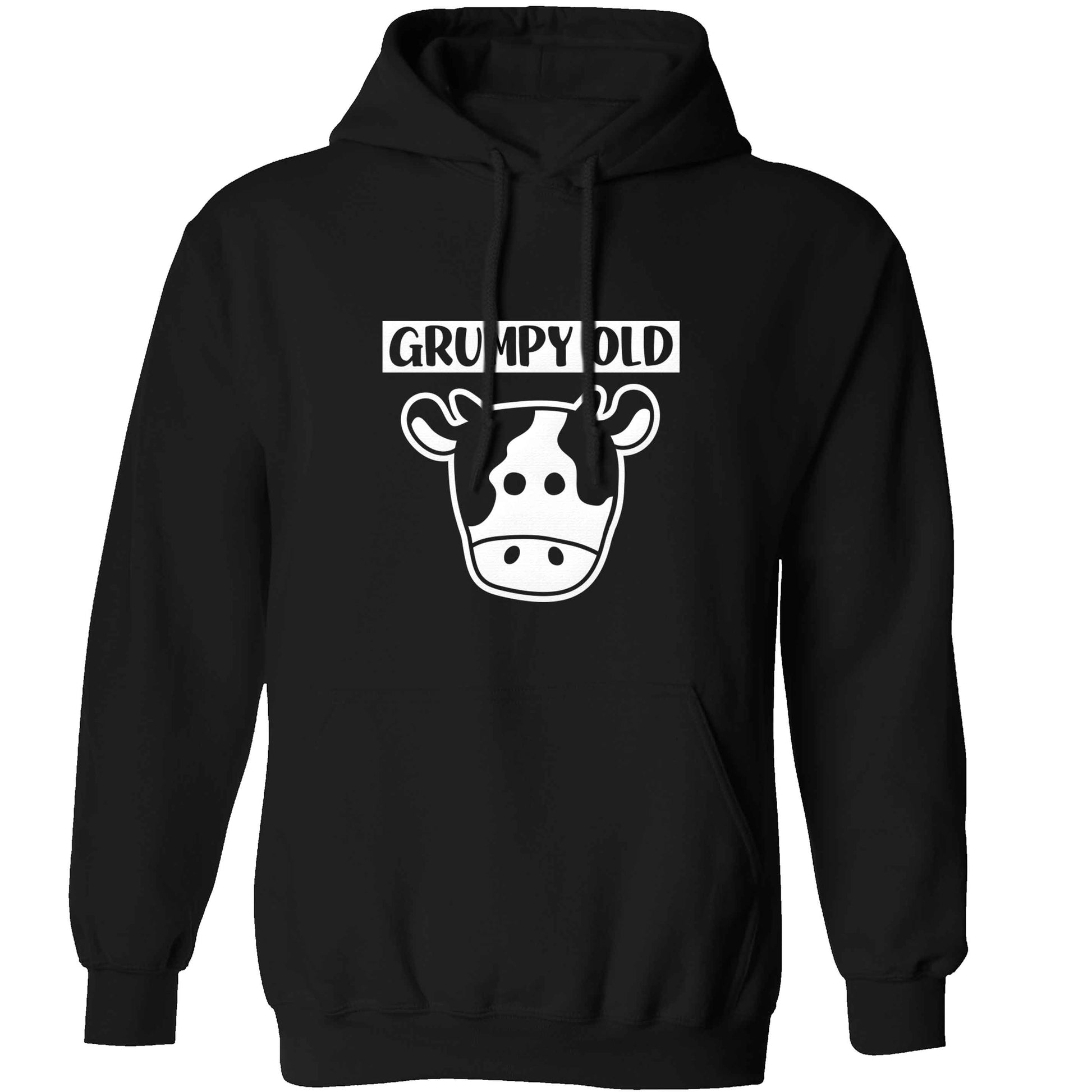 Grumpy old cow adults unisex black hoodie 2XL