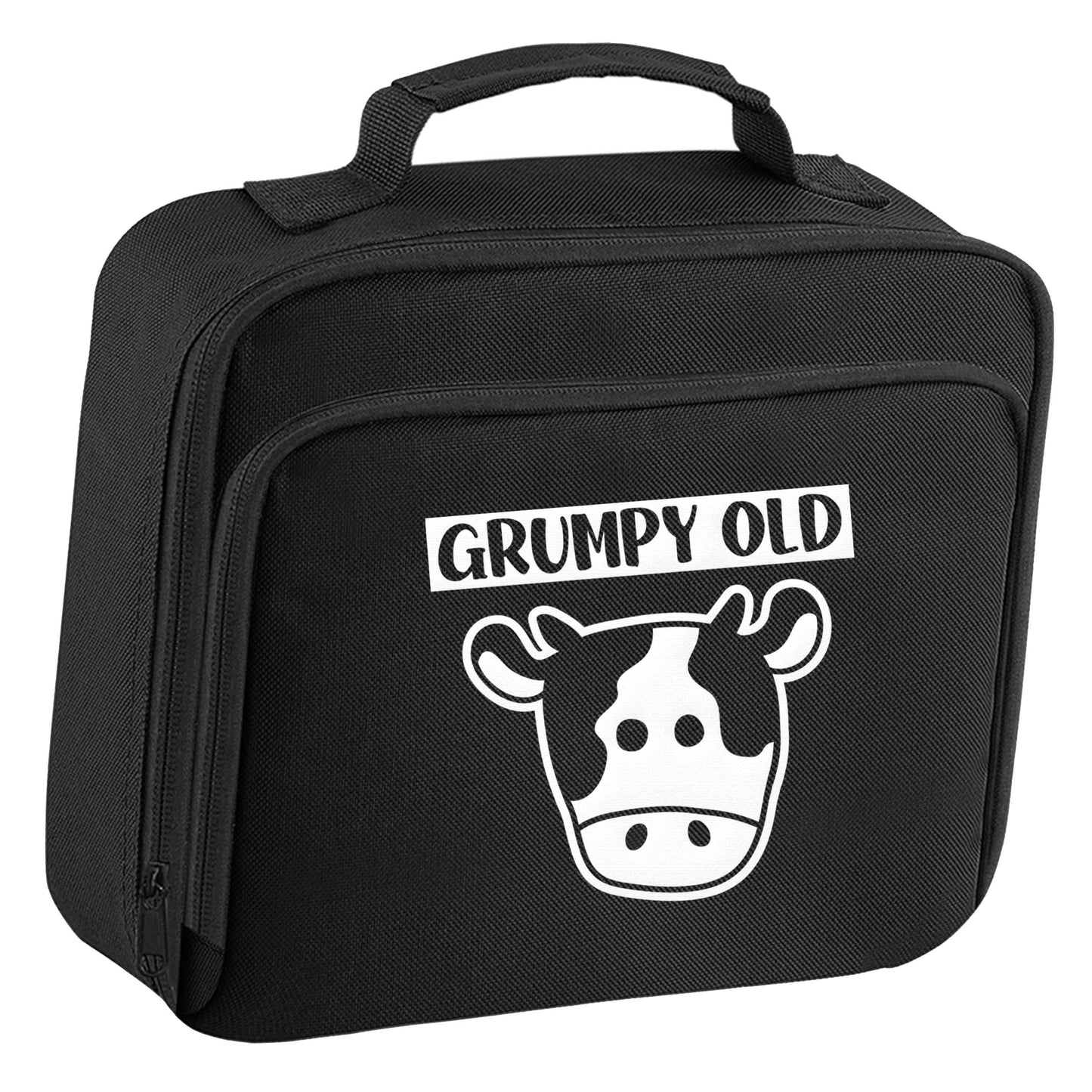 Grumpy old cow insulated black lunch bag cooler