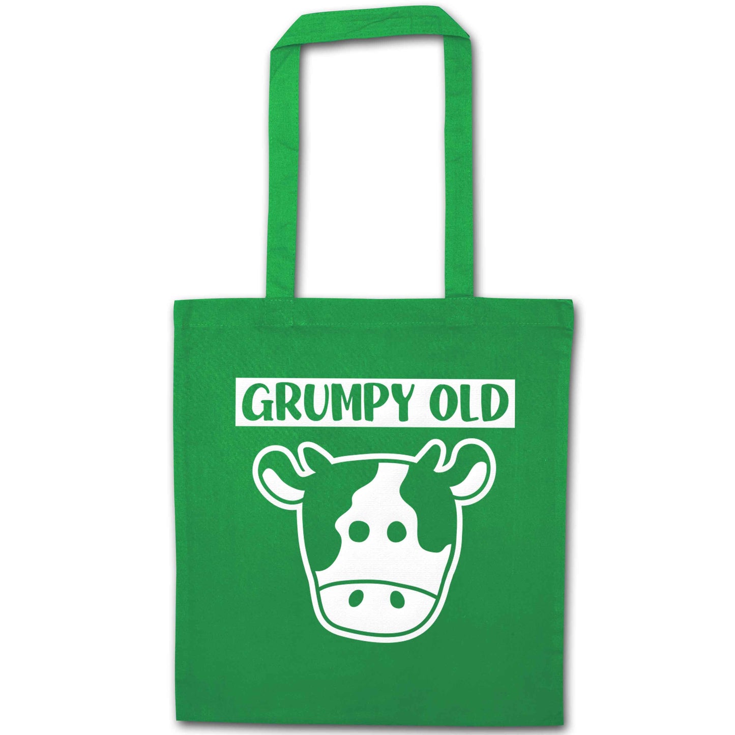 Grumpy old cow green tote bag