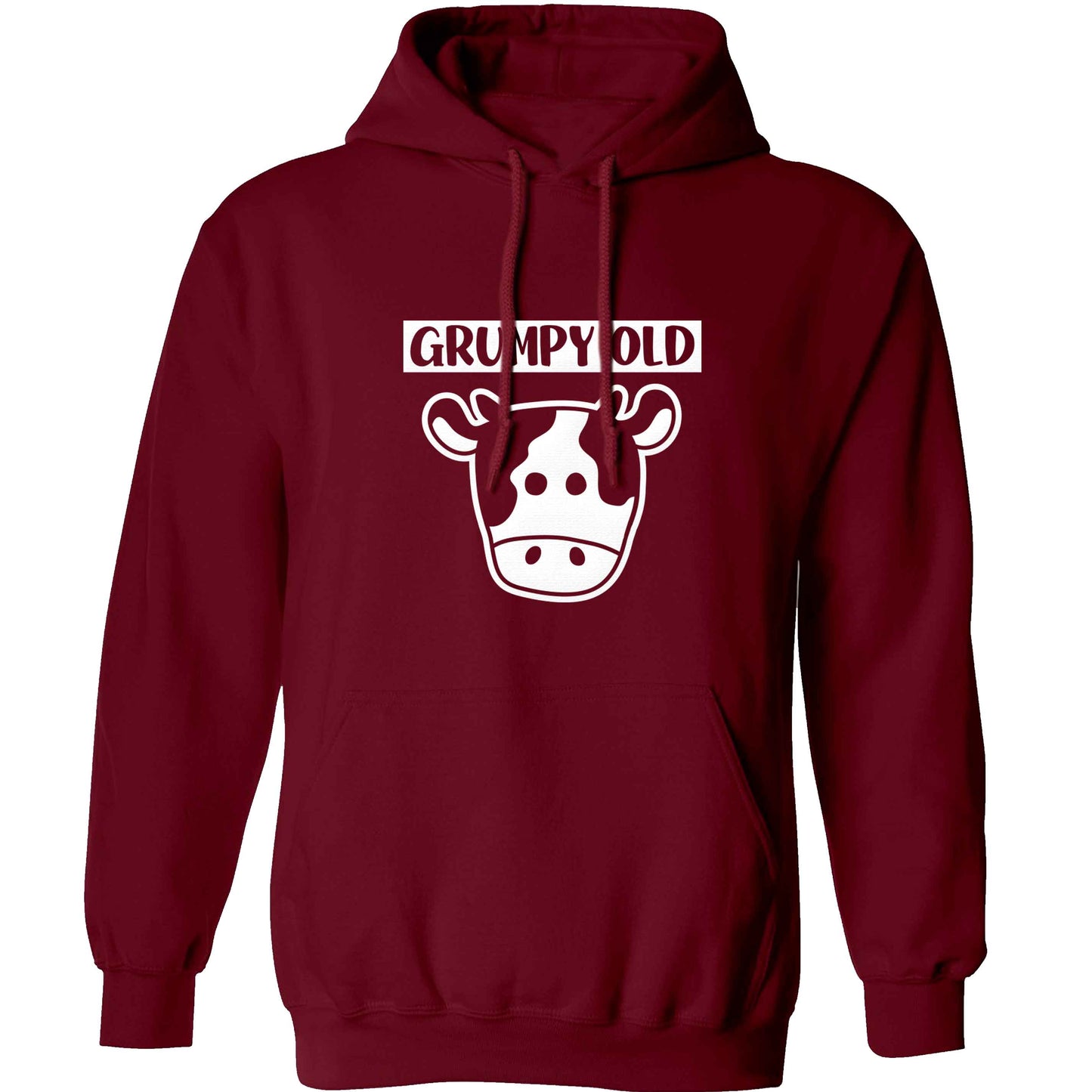 Grumpy old cow adults unisex maroon hoodie 2XL