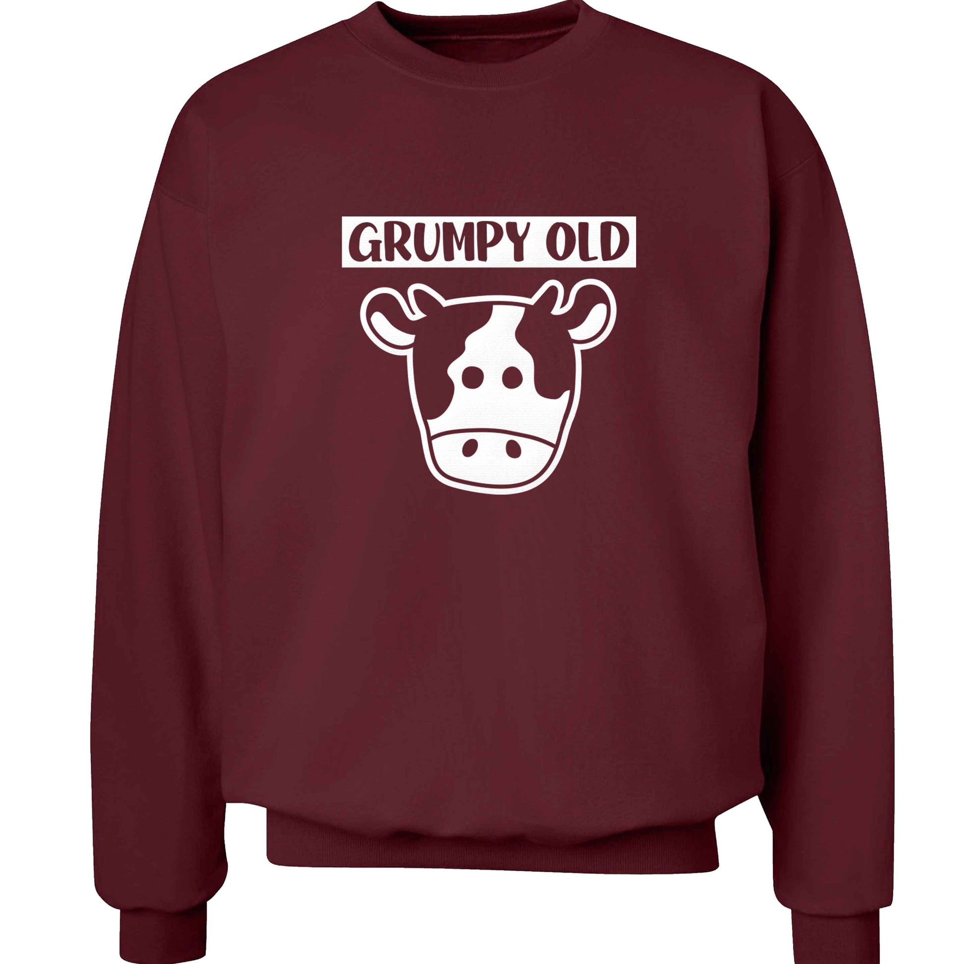 Grumpy old cow adult's unisex maroon sweater 2XL