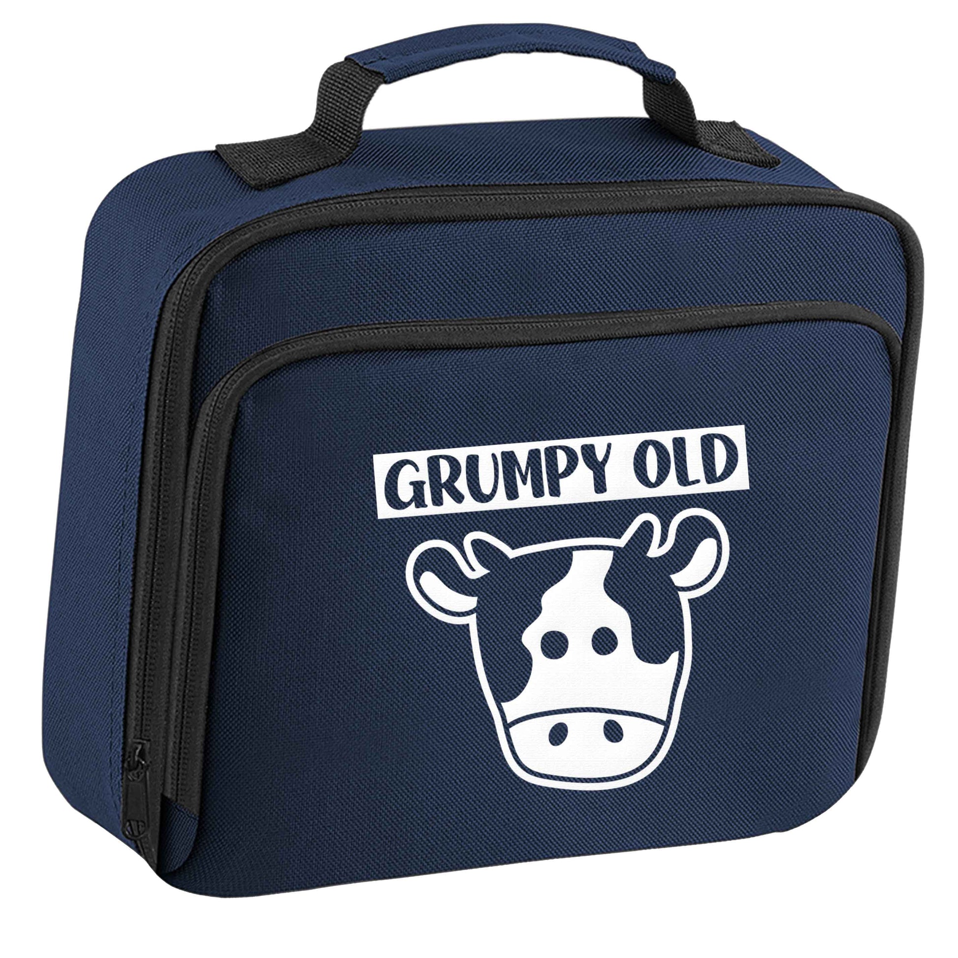 Grumpy old cow insulated navy lunch bag cooler
