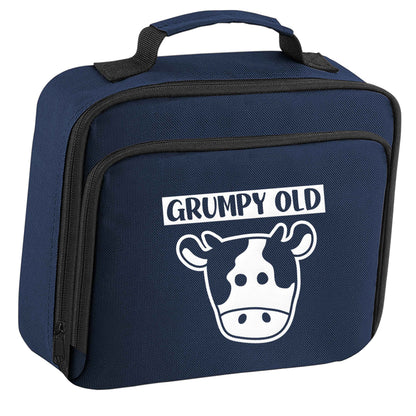 Grumpy old cow insulated navy lunch bag cooler