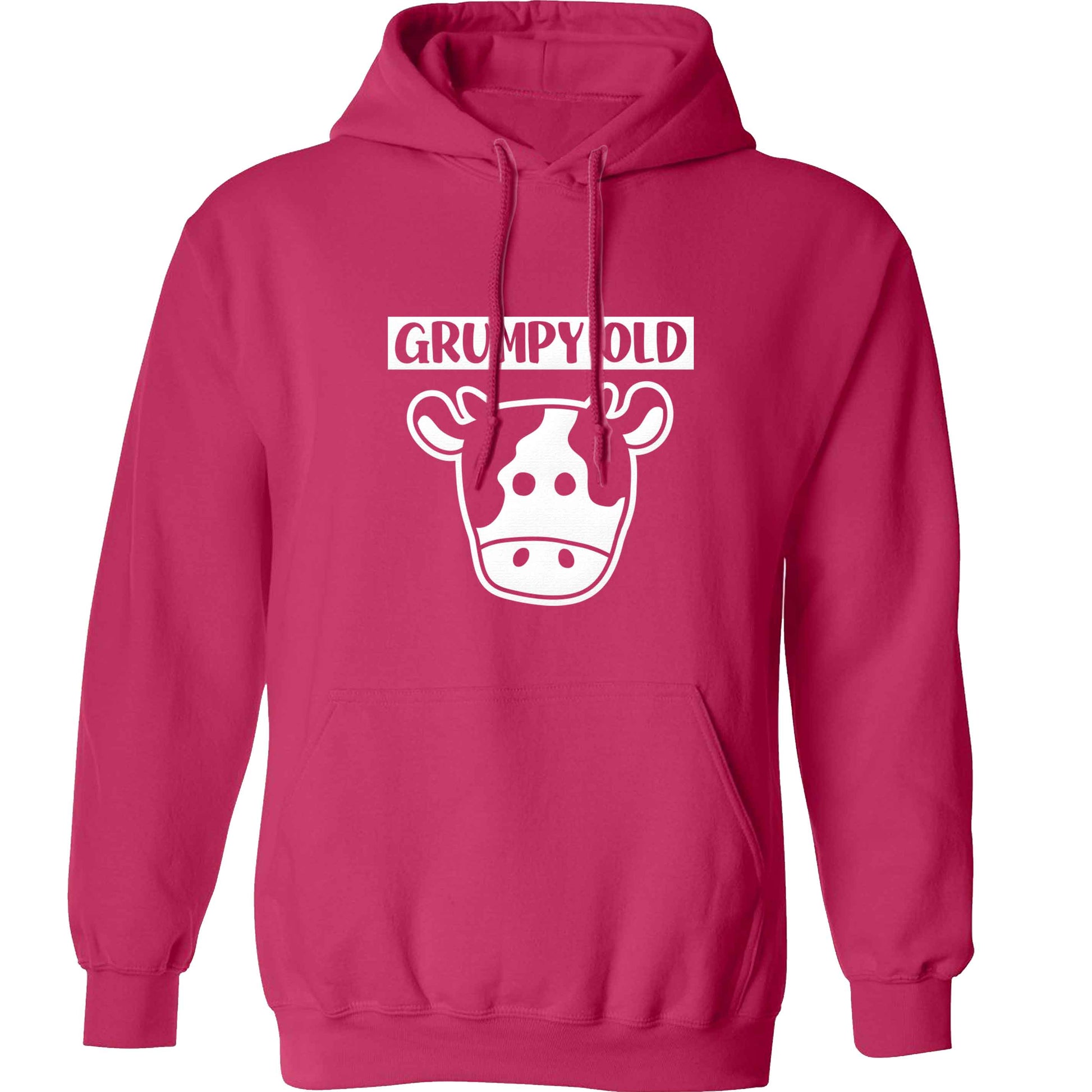 Grumpy old cow adults unisex pink hoodie 2XL