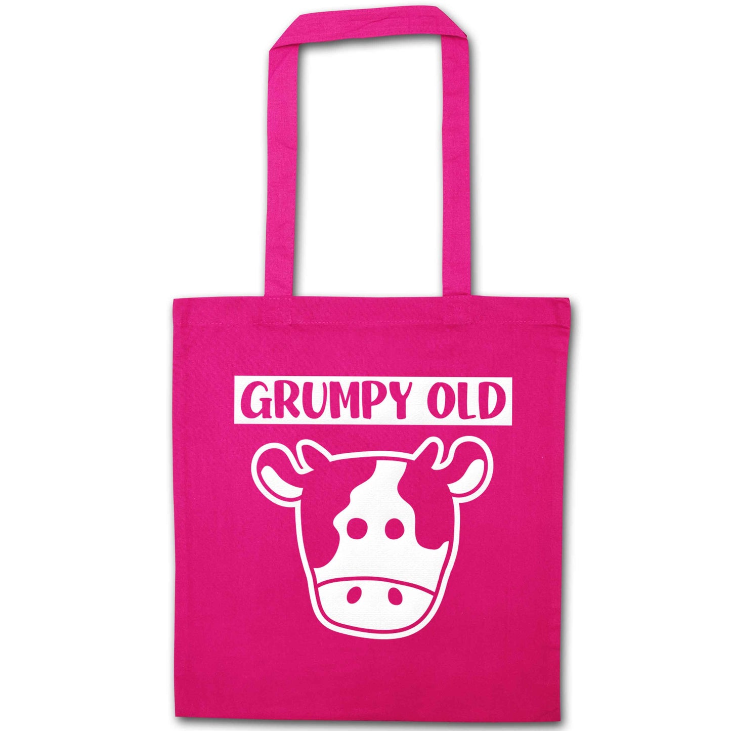Grumpy old cow pink tote bag