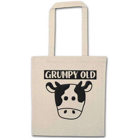 Grumpy old cow natural tote bag