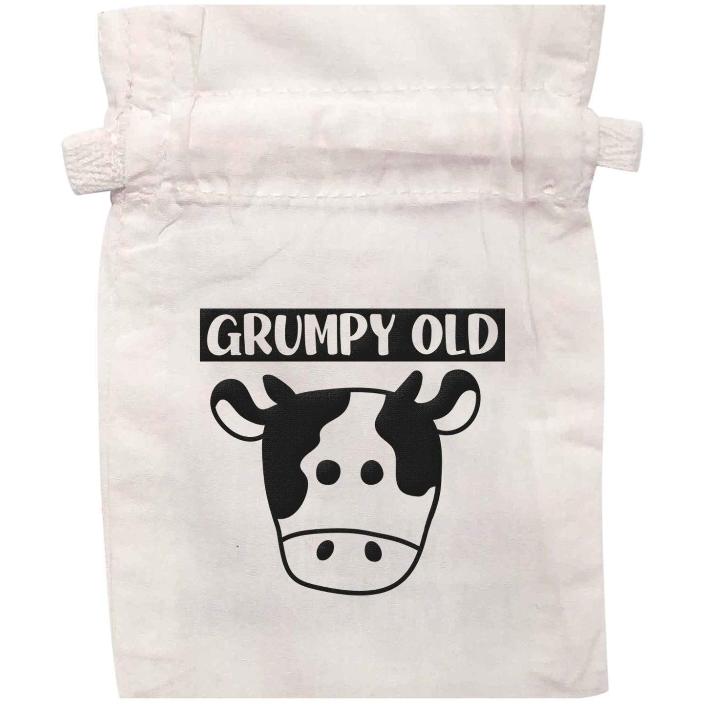 Grumpy old cow | XS - L | Pouch / Drawstring bag / Sack | Organic Cotton | Bulk discounts available!