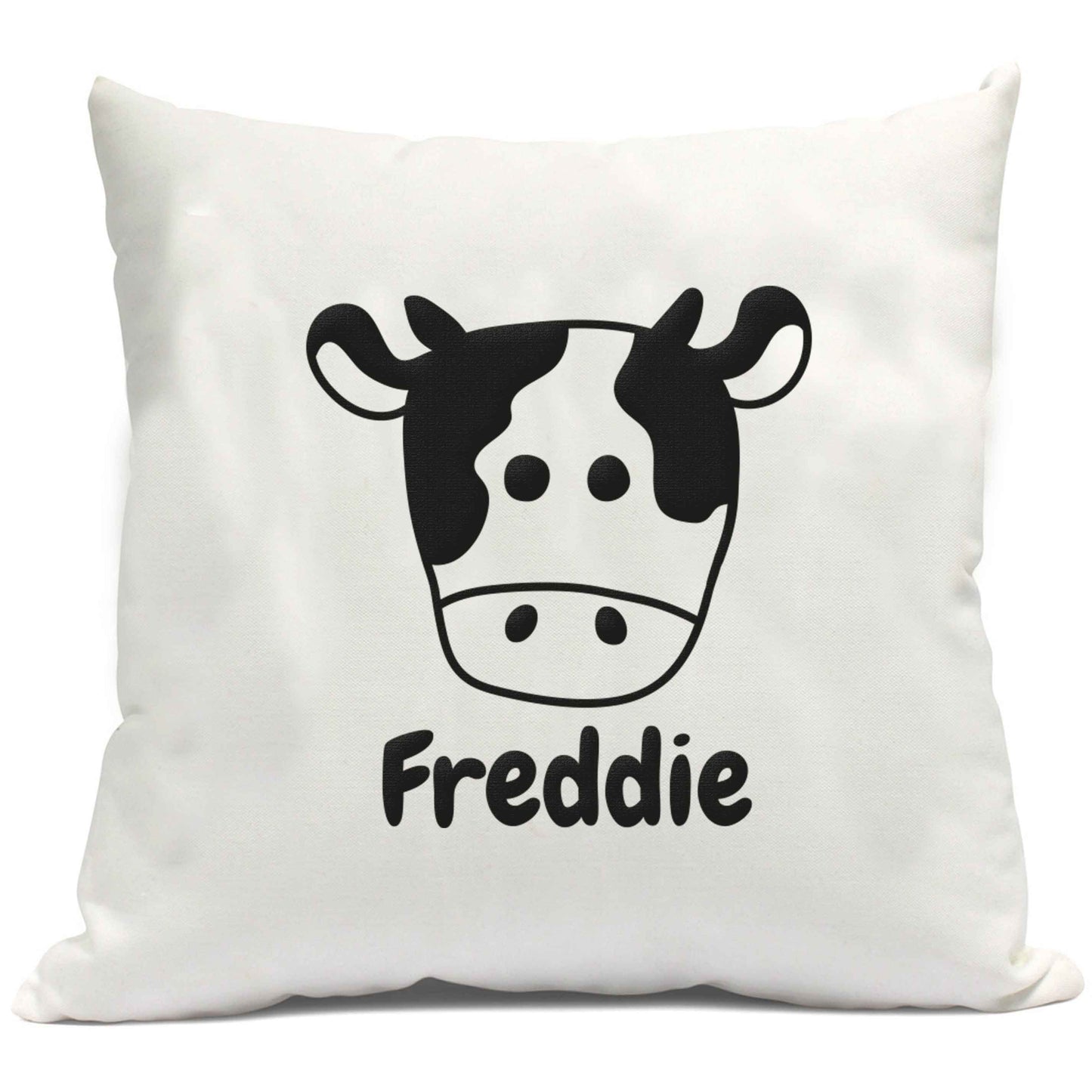 Personalised cow illustration with any name cushion cover