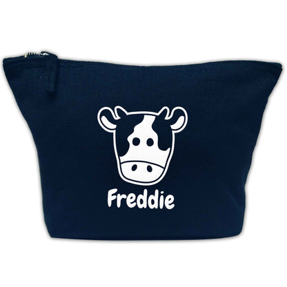 Personalised cow illustration with any name | Makeup / wash bag