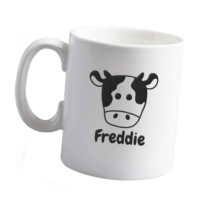 10 oz Personalised cow illustration with any name ceramic mug left sided