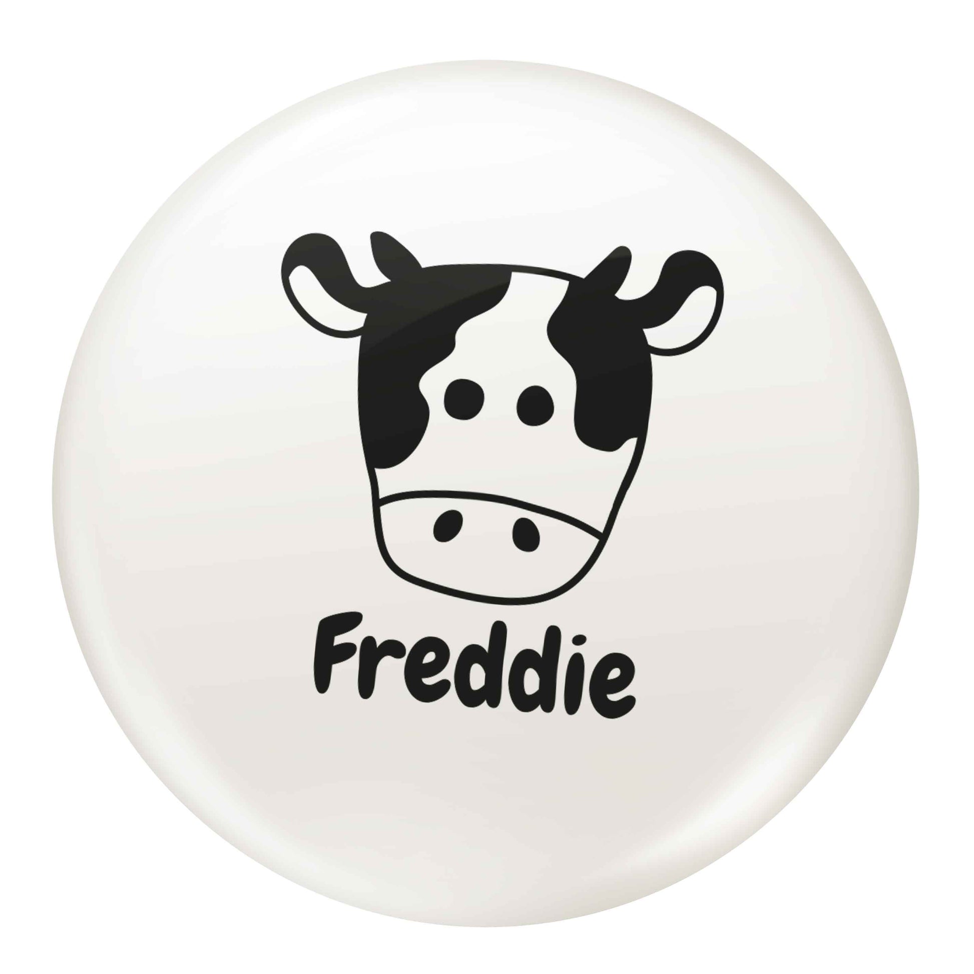 Personalised cow illustration with any name small 25mm Pin badge