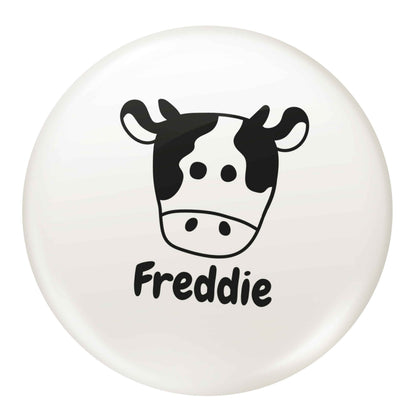 Personalised cow illustration with any name small 25mm Pin badge