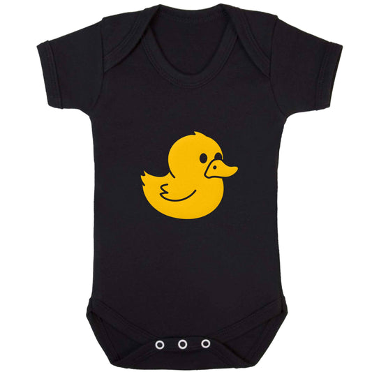 Duck illustration baby bodysuit black 18-24 months