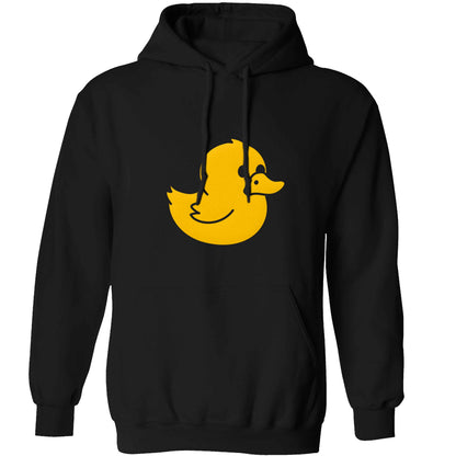 Duck illustration adults unisex black hoodie 2XL