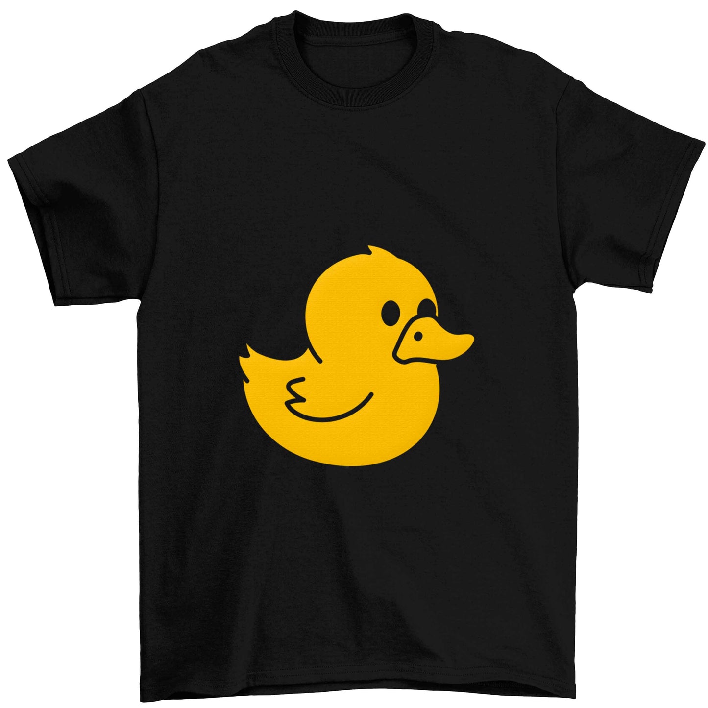 Duck illustration Children's black Tshirt 12-13 Years