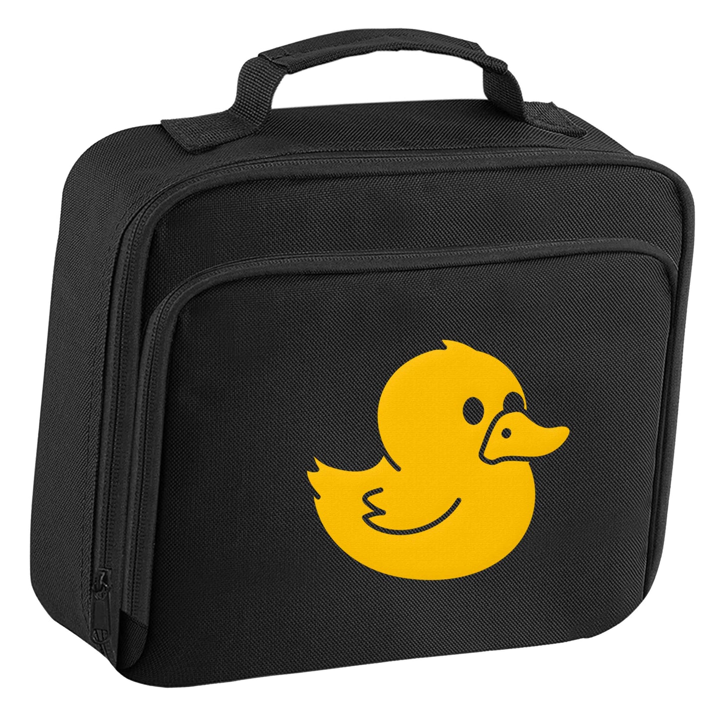 Duck illustration insulated black lunch bag cooler