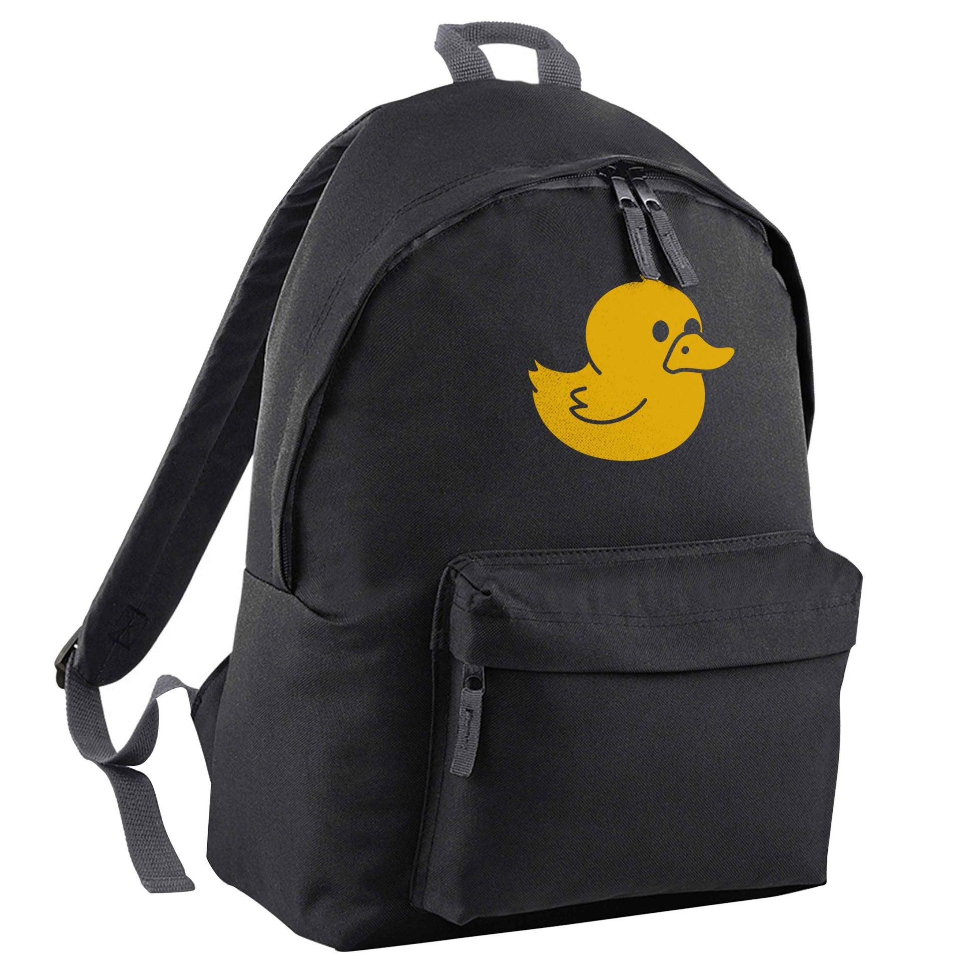 Duck illustration black adults backpack