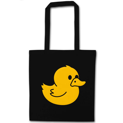 Duck illustration black tote bag