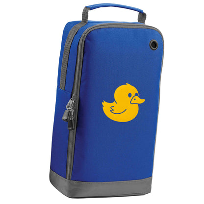 Duck illustration blue sports shoe bag vertical print