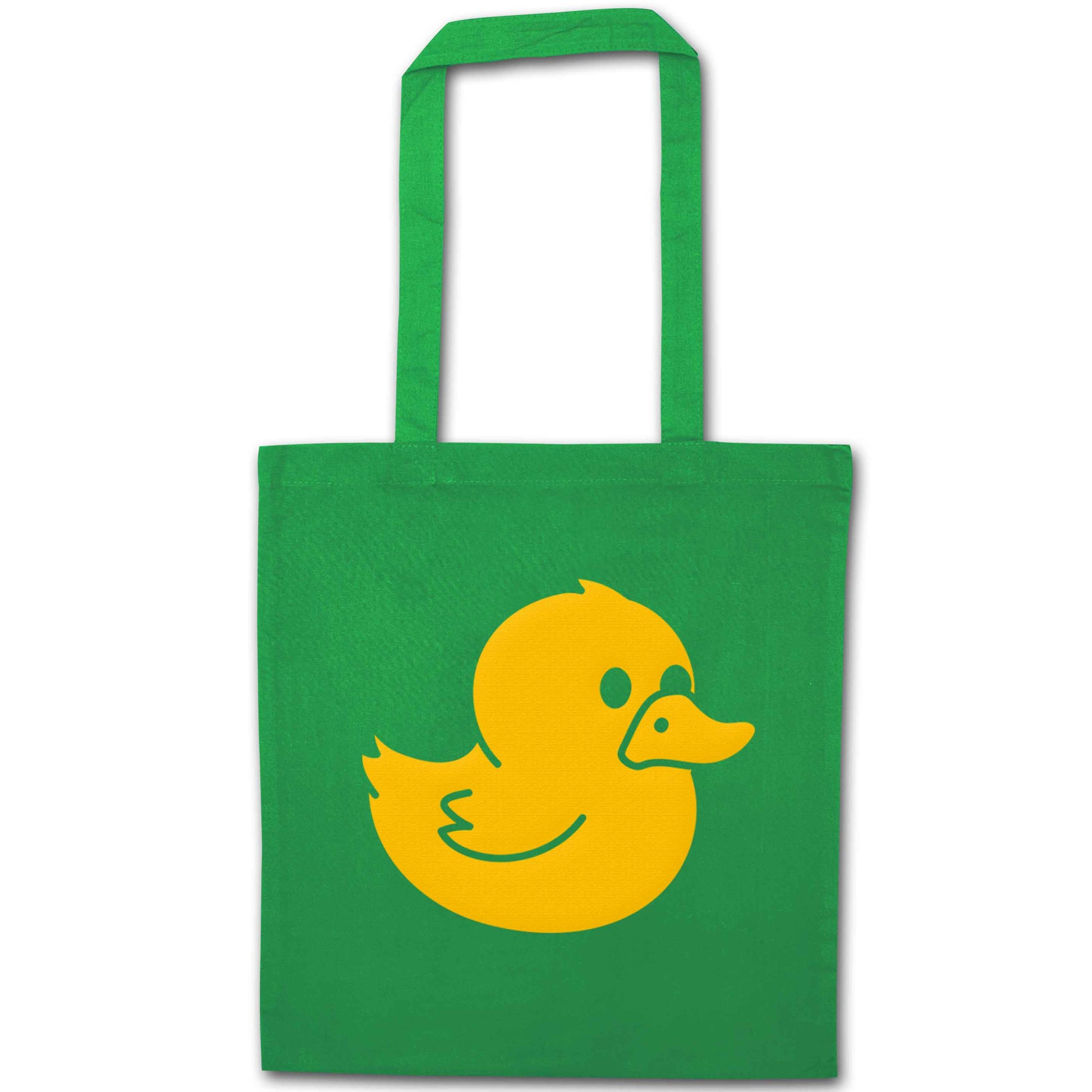 Duck illustration green tote bag