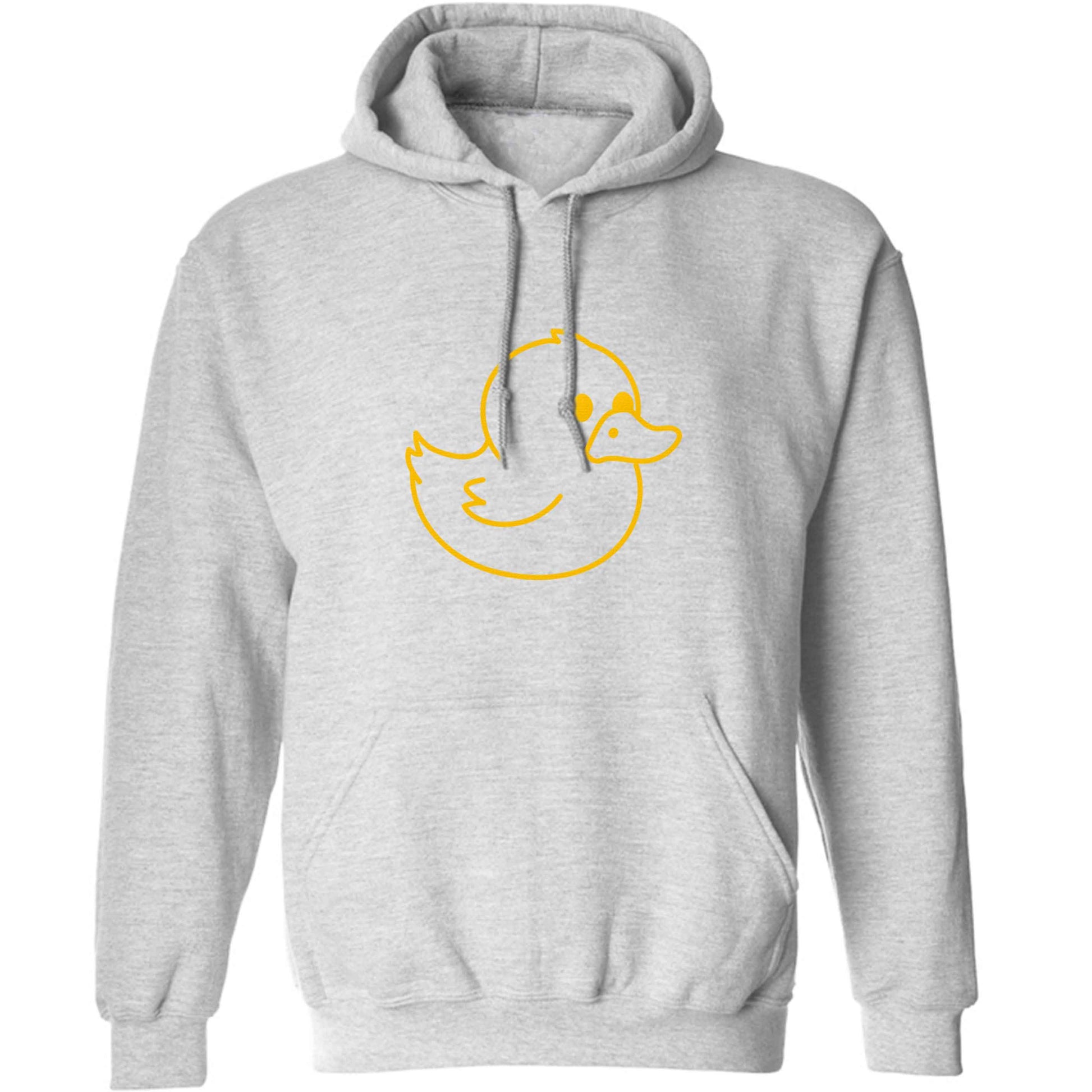 Duck illustration adults unisex grey hoodie 2XL