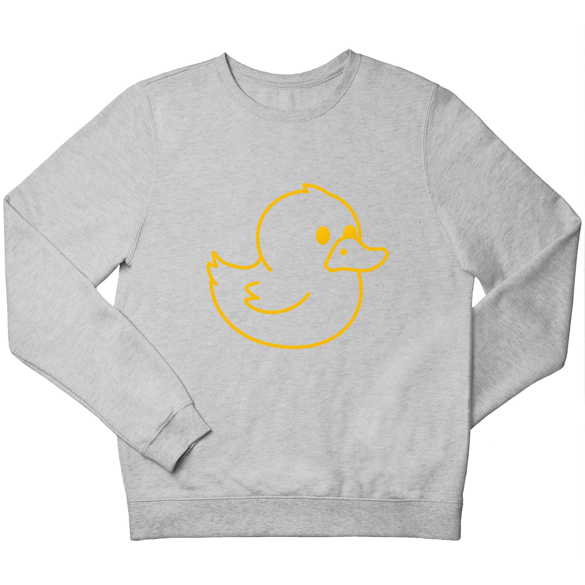 Duck illustration children's grey sweater 12-13 Years