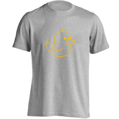 Duck illustration adults unisex grey Tshirt 2XL
