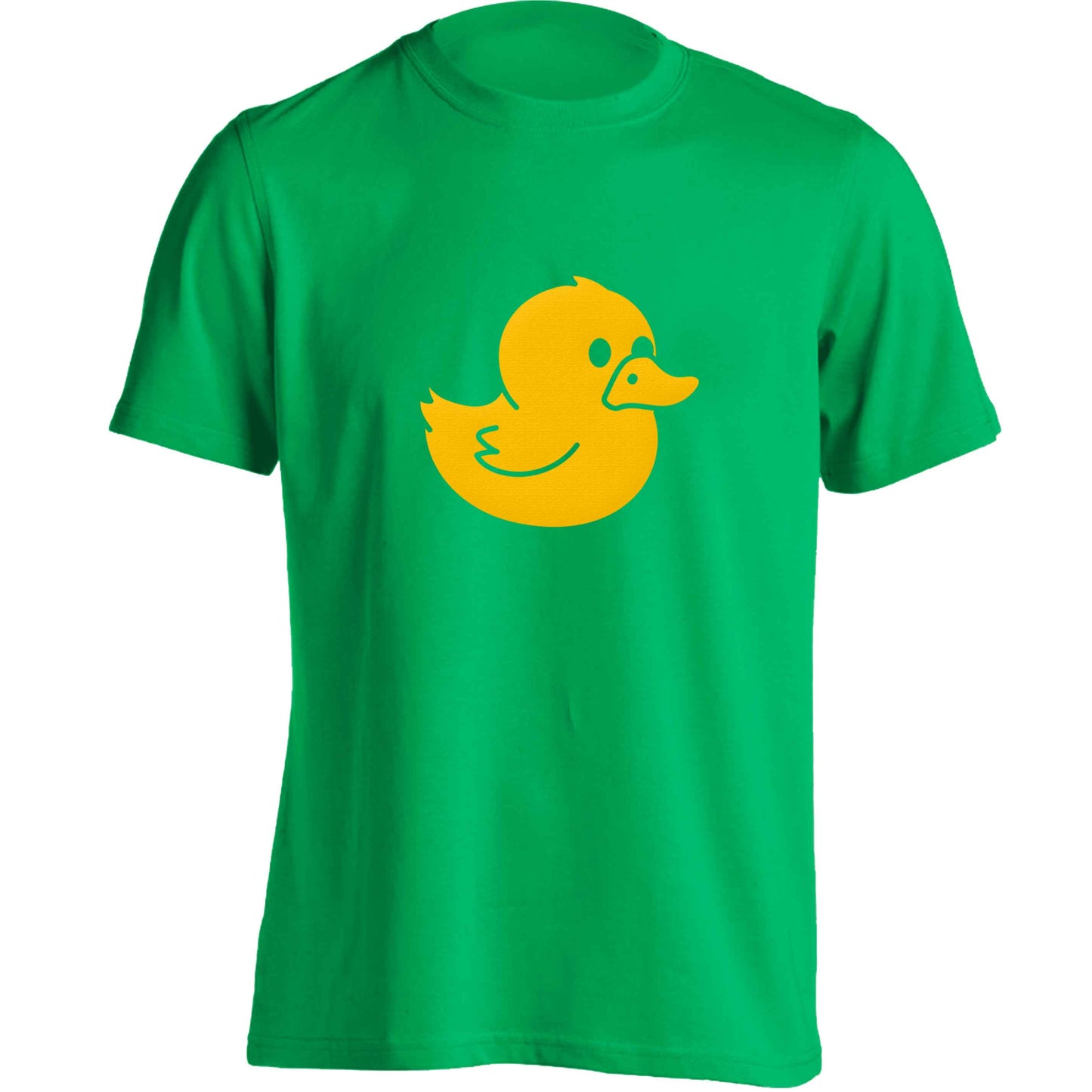 Duck illustration adults unisex green Tshirt 2XL