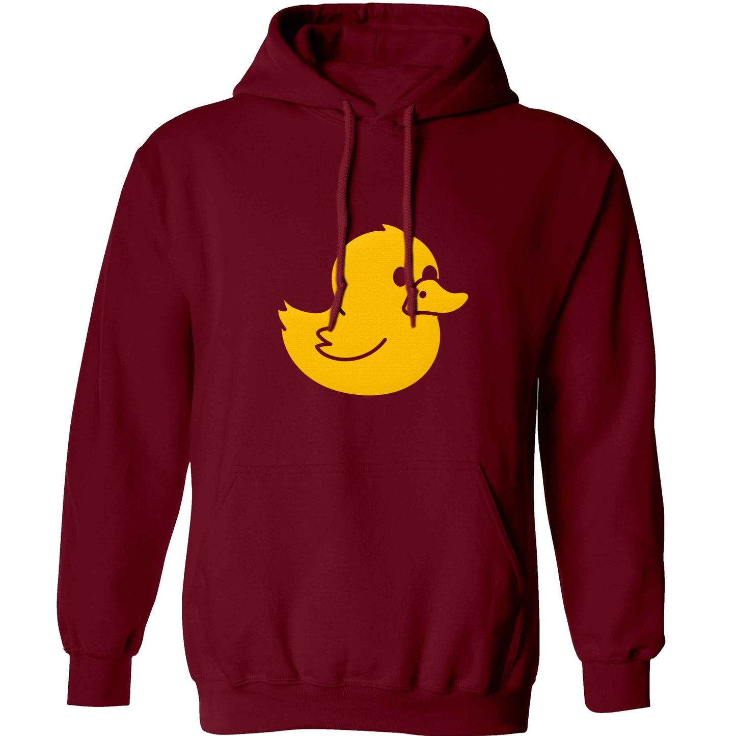 Duck illustration adults unisex maroon hoodie 2XL