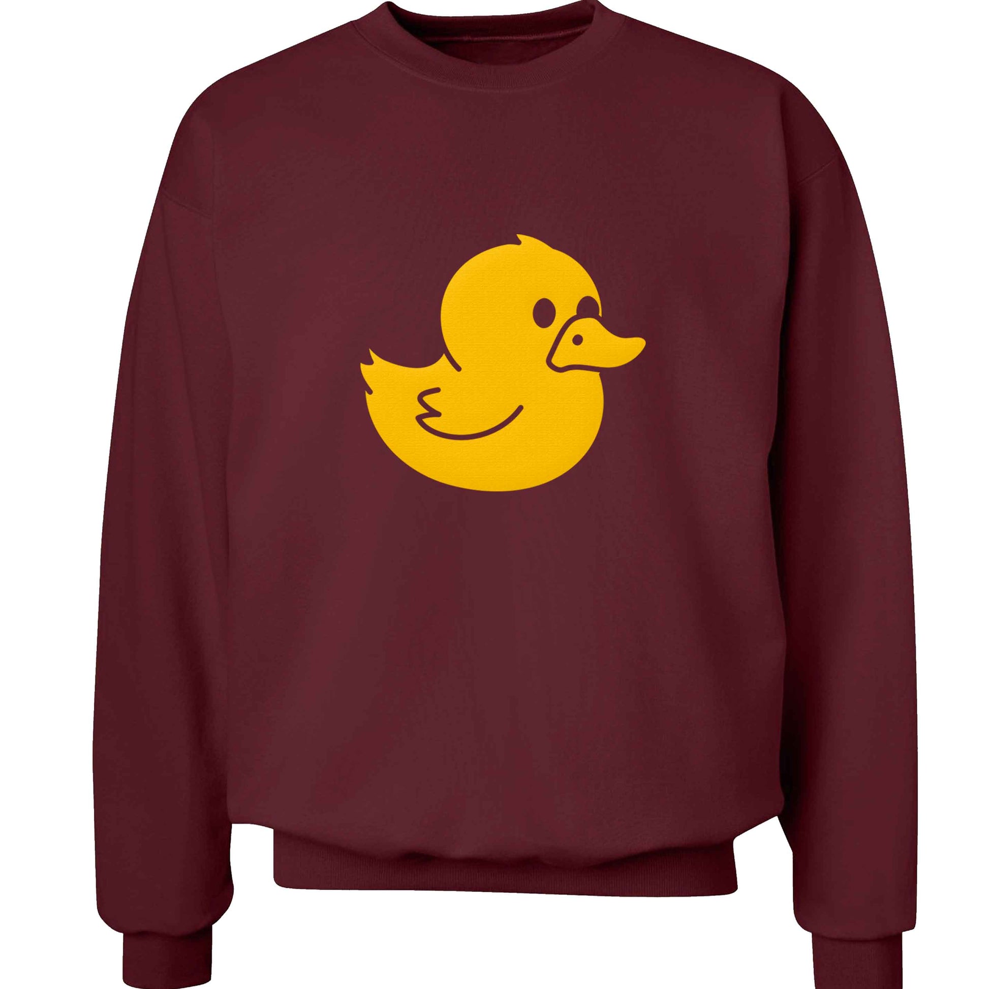 Duck illustration adult's unisex maroon sweater 2XL