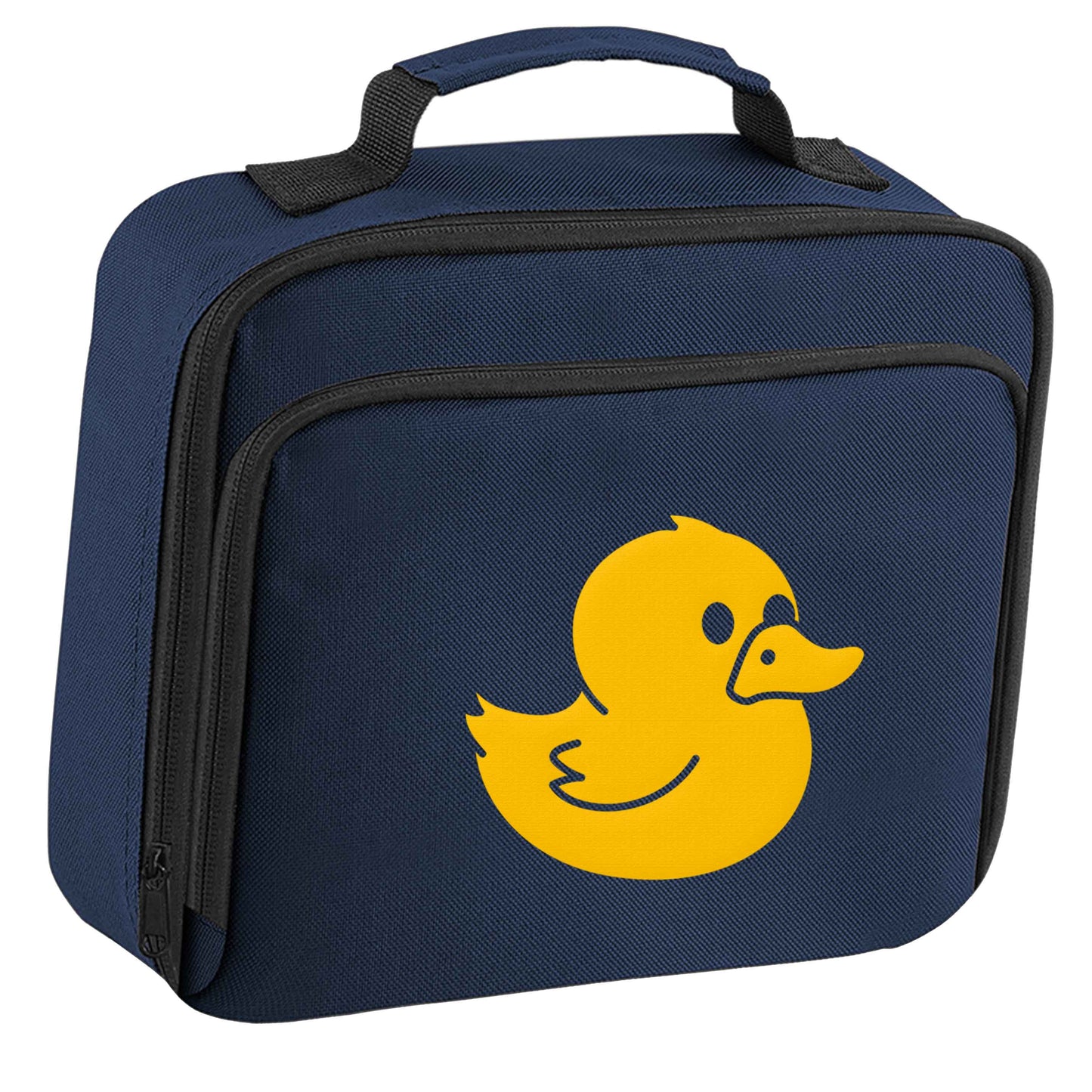 Duck illustration insulated navy lunch bag cooler