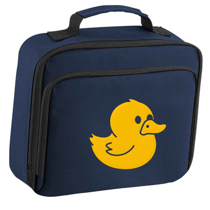 Duck illustration insulated navy lunch bag cooler