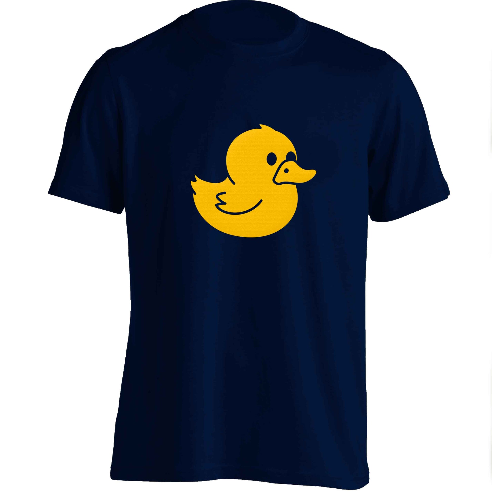 Duck illustration adults unisex navy Tshirt 2XL
