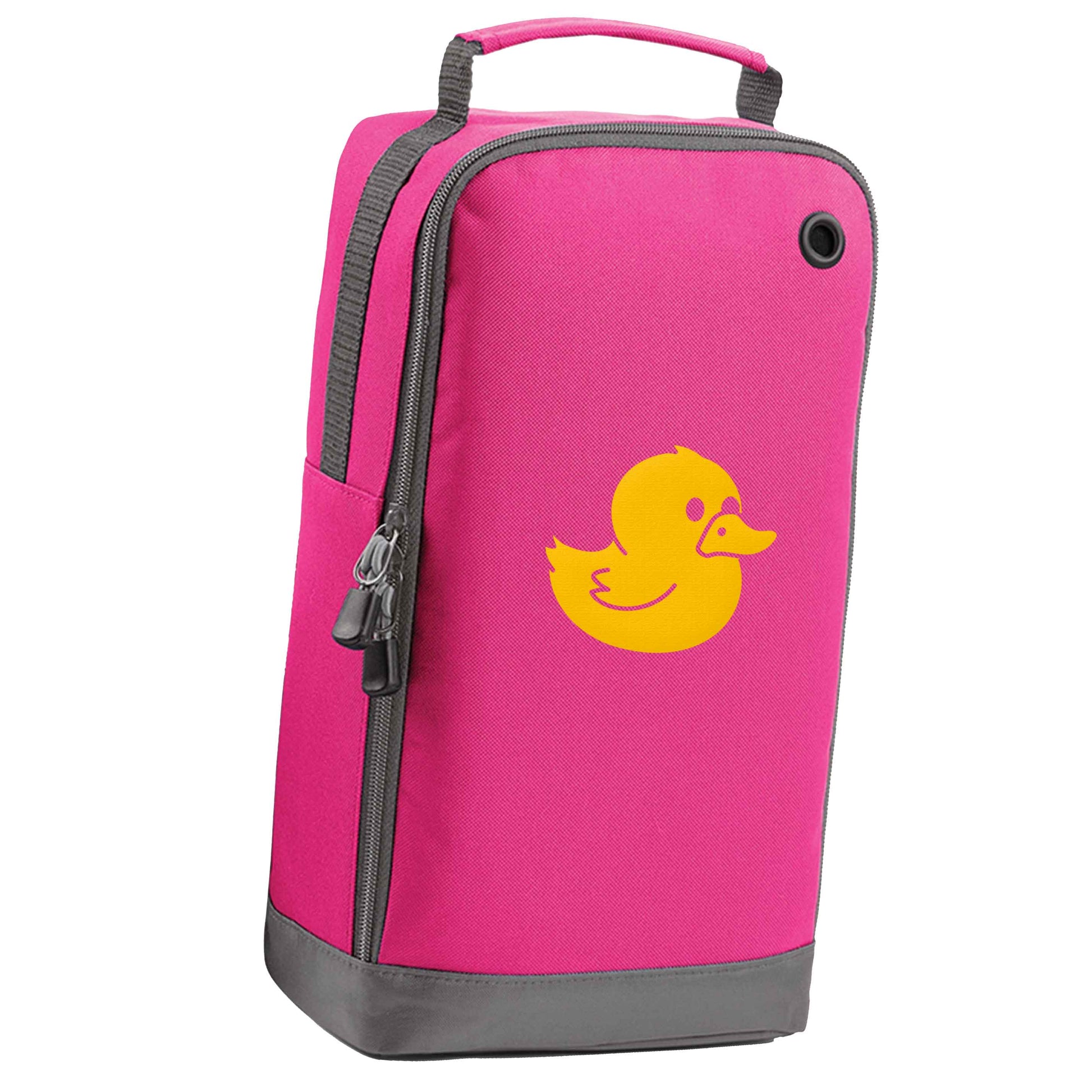 Duck illustration pink sports shoe bag vertical print