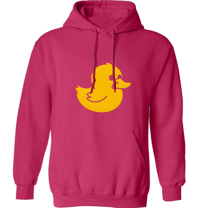 Duck illustration adults unisex pink hoodie 2XL