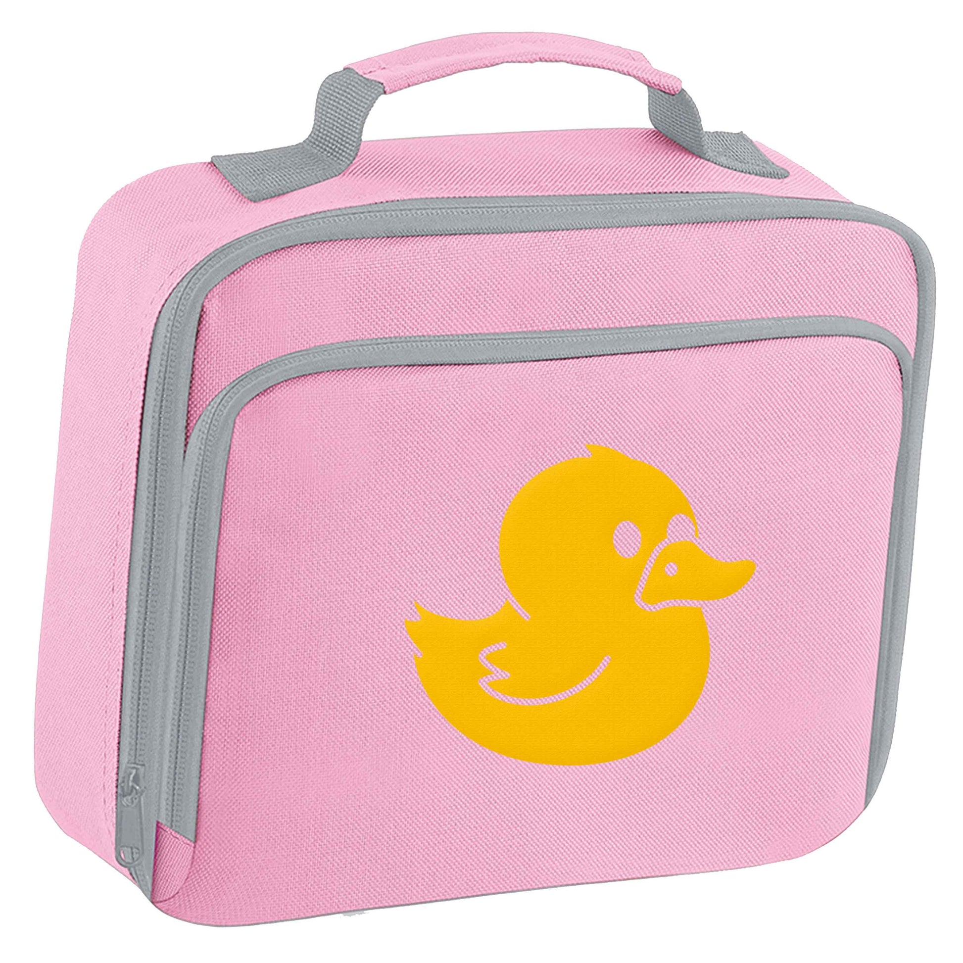 Duck illustration insulated pink lunch bag cooler