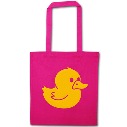 Duck illustration pink tote bag