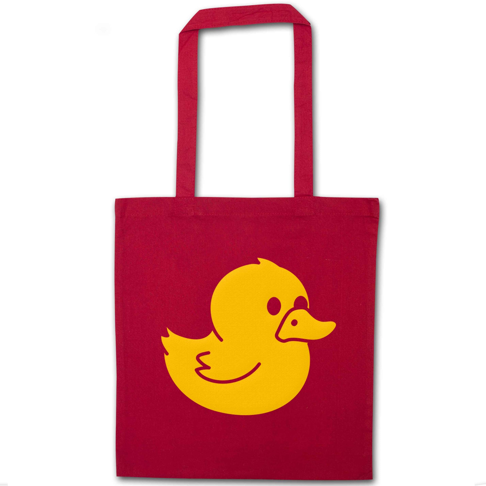 Duck illustration red tote bag