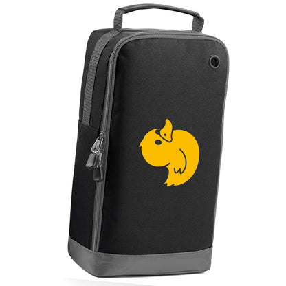 Duck illustration black sports shoe bag horizontal print