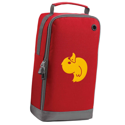 Duck illustration red sports shoe bag horizontal print